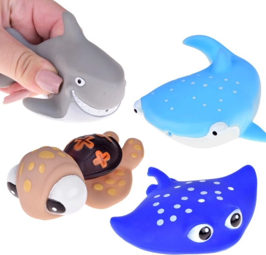 Animalitos de goma para el baño mundo marino 4 uds