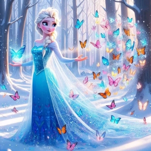 Norimpex pintura por números Princesa de hielo con mariposas 40 × 50 cm