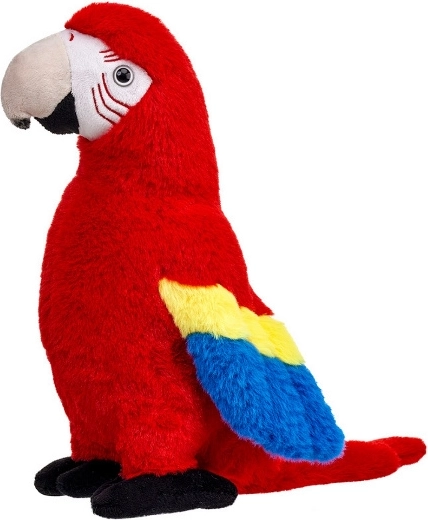 Loro guacamayo rojo de peluche 31 cm