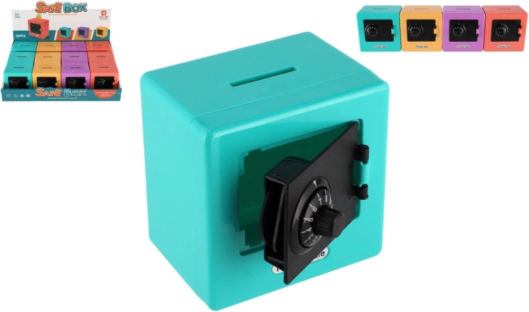 Hucha con forma de caja fuerte – mini caja fuerte con cerradura de combinación numérica, 4 colores