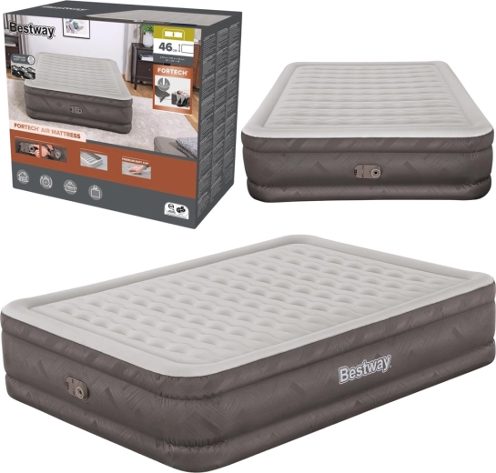 Colchón hinchable Queen con bomba eléctrica integrada Bestway 203 × 152 × 46 cm