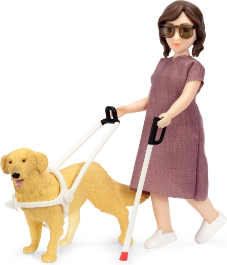 Lundby set de muñeca ciega con perro guía para casa de muñecas