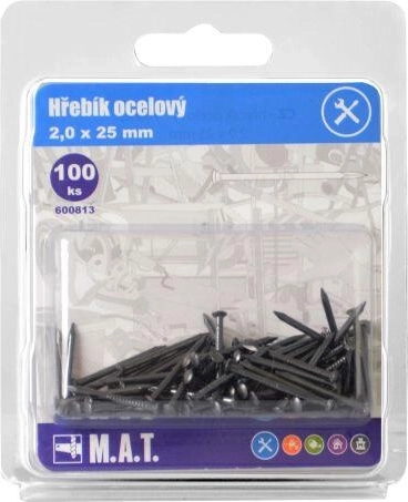 Clavos de acero 25 × 2,0 mm (100 uds.)