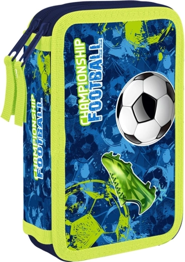 Estuche escolar de dos pisos fútbol – vacío
