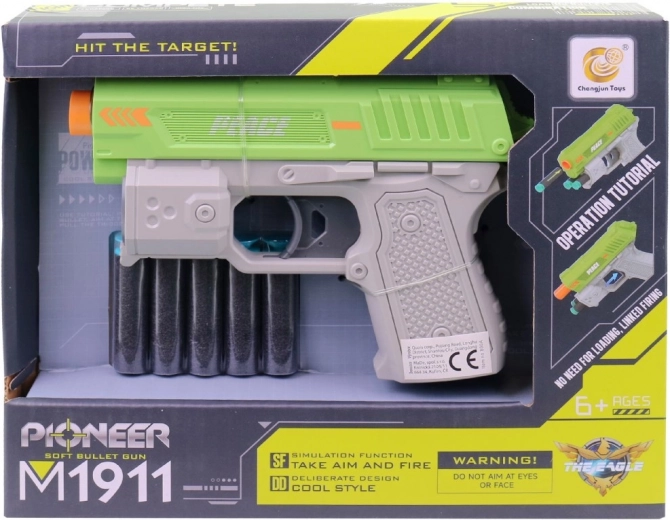 Pistola infantil con dardos 16 cm