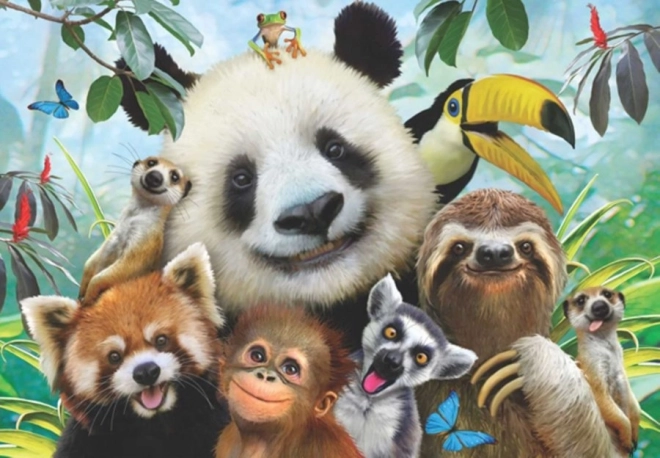 Puzzle Anatolian Selfie de animales del zoo 500 piezas