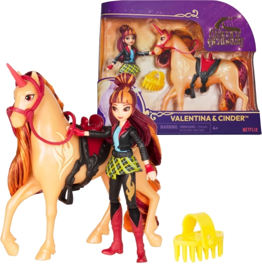 Unicorn Academy Valentina y Cinder – figura de niña y unicornio con accesorios
