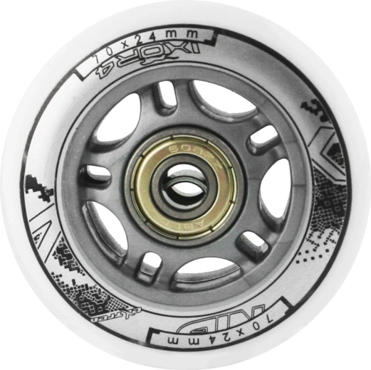 Juego de ruedas de PU blancas 70 × 24 mm con rodamientos ABEC 7 NILS EXTREME