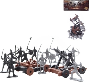 Caballeros en bolsita – set de figuras de plástico con carros de combate