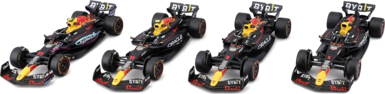 Set Bburago Formula Racing F1 de 4 modelos Oracle Red Bull Racing 1:43 Verstappen y Pérez