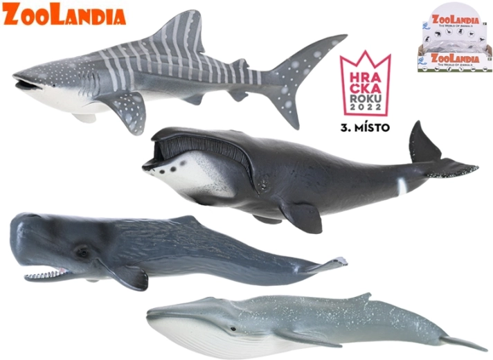 Zoolandia animales marinos – figuras realistas de ballenas y tiburón 22,5–28 cm