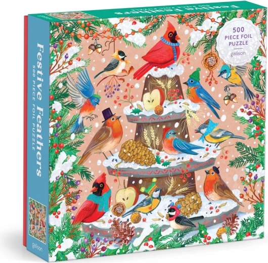 Puzzle de láminas Galison Pájaros de invierno, 500 piezas
