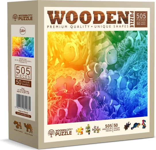 Rompecabezas de madera WOODEN CITY Peces tropicales, 505 piezas