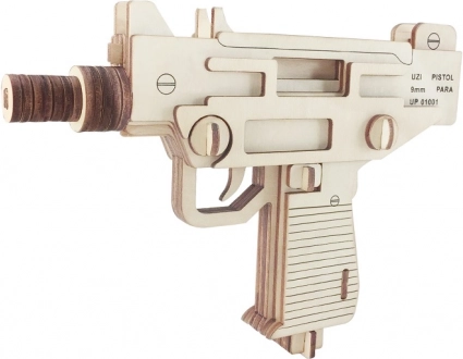 Puzzle 3D de madera Pistola UZI