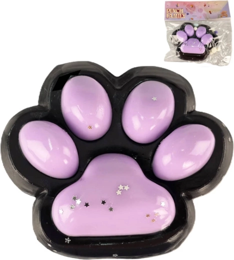 Pata de gato antiestrés para apretar de la suerte morada - 1 pieza