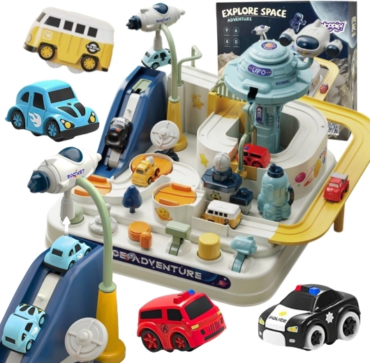 Pista de coches interactiva Woopie Aventura espacial