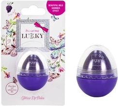 LUKKY bálsamo labial con purpurina en forma de huevito, malva