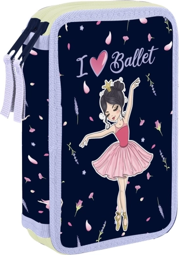 Estuche escolar de dos pisos Bailarina – vacío