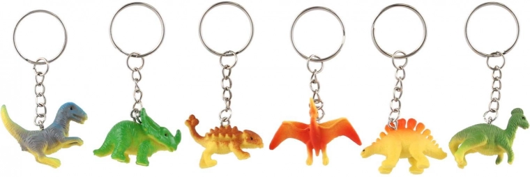 Llavero dinosaurio de plástico 7 cm – mezcla de especies