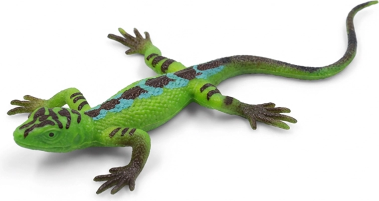 Lagarto verde de goma de 17 cm