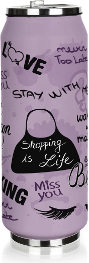 Termo con forma de lata 430 ml Be Cool Teenager Girls morada