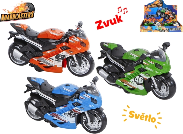 Motocicleta Roadblasters de fricción con luces y sonidos 14,5 cm
