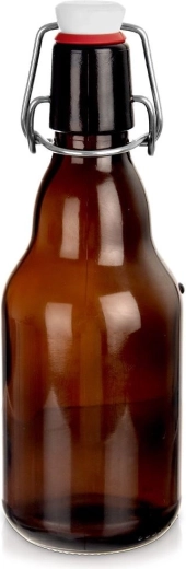 Botella de vidrio con cierre de clip 340 ml de vidrio oscuro
