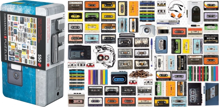Puzzle Eurographics Reproductor de casete 550 piezas en caja metálica