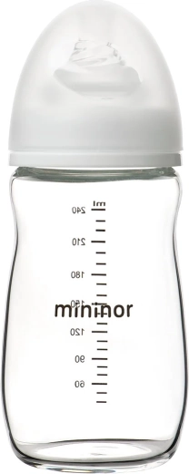 Biberón de vidrio Mininor 240 ml 0+
