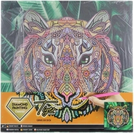Pintura de diamantes en marco tigre 30 × 30 cm GRAFIX
