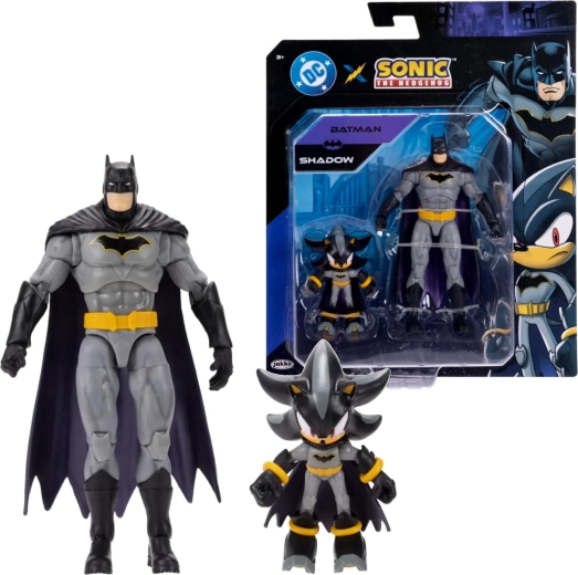 Jakks Pacific set de figuras de Shadow como Batman y Batman (Sonic the Hedgehog x DC Comics)