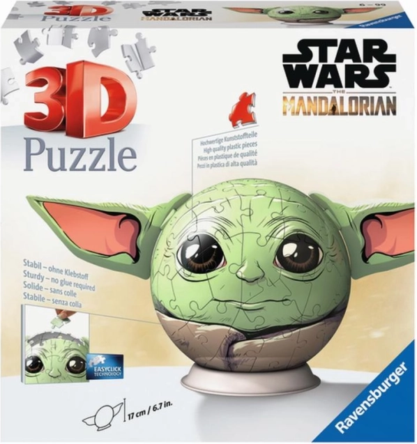 Ravensburger puzle 3D STAR WARS Mandalorian Grogu – esfera, 72 piezas