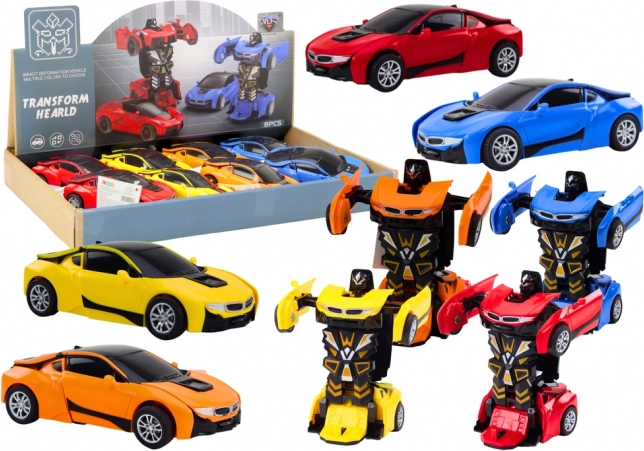 Auto-robot 2 en 1: robot transformable en 4 colores