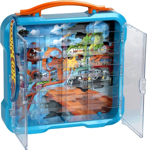 Puertas transparentes de dos hojas y fondo llamativo