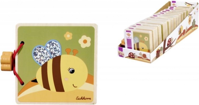 Libro ilustrado de madera para niños, 8 páginas, 8 × 8 cm