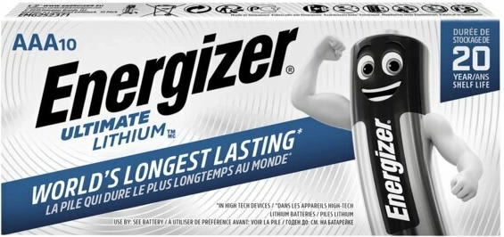 Baterías de litio Energizer Ultimate Lithium AAA, 10 uds