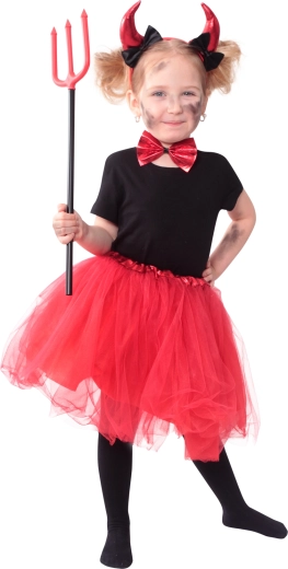 Disfraz infantil de diablita con falda tutu