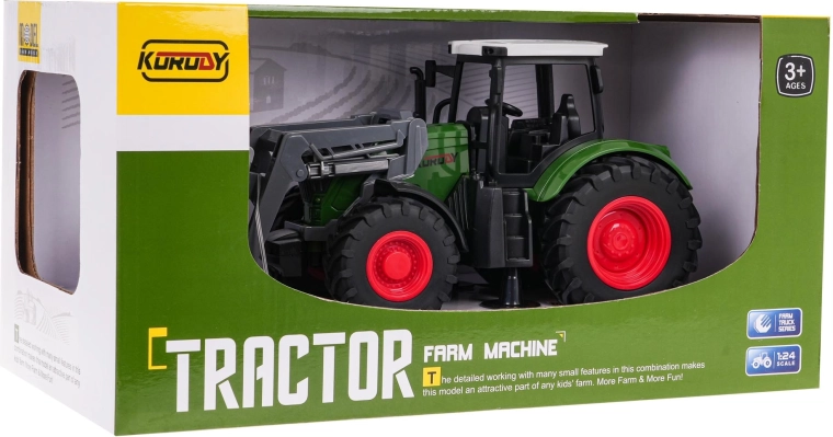 Tractor verde con cargador 1:24