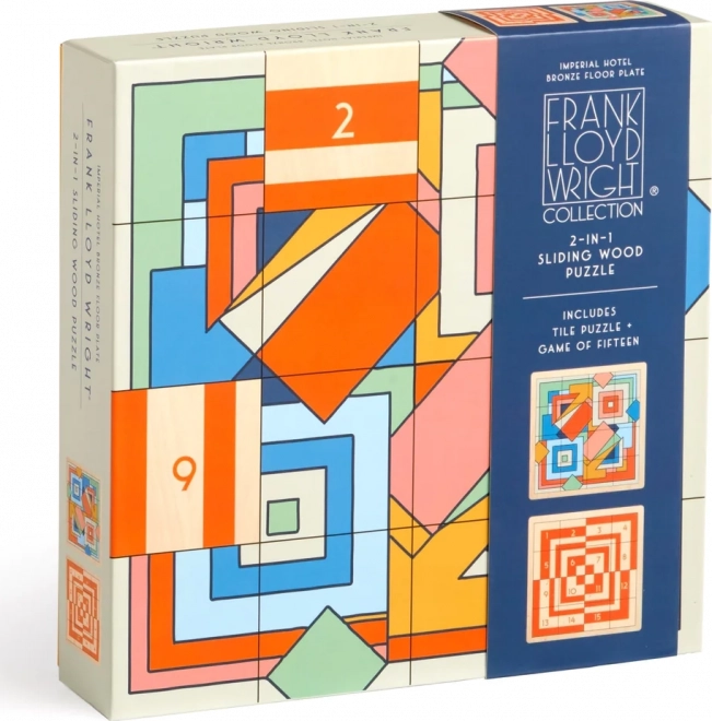 Rompecabezas deslizante de madera Frank Lloyd Wright: Imperial Hotel 2 en 1 (16 piezas)