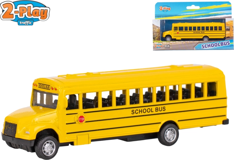 Autobús escolar americano 2-Play con mecanismo de retroceso de cuerda 14 cm