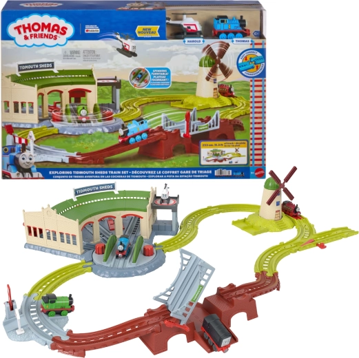 Fisher-Price Thomas & Friends set de vías Depósito de Tidmouth 253 cm con Thomas y Harold