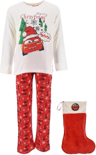 Pijama navideño de Cars con calcetín navideño