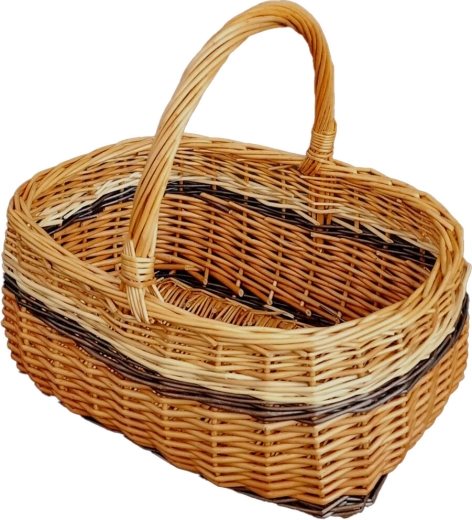 Cesta de compra de mimbre PERELKA, más pequeña, barnizada 36 × 26 × 28 cm