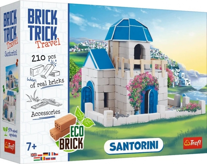 Kit de construcción de ladrillos BRICK TRICK Travel Santorini, 210+ piezas