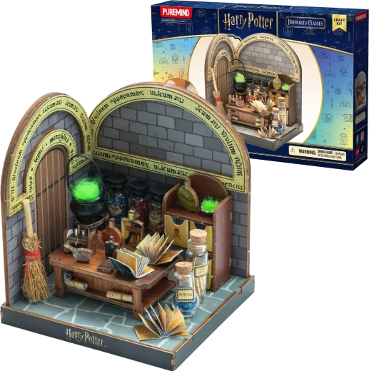 Puremind Harry Potter maqueta 3D de madera para montar – aula de pociones (diorama DIY)