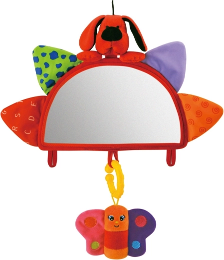 Funda infantil para reposacabezas con espejo y juguetes colgantes