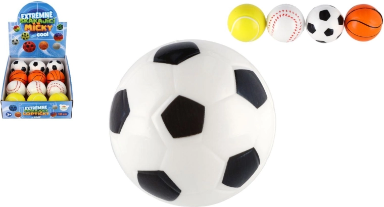 Pelota de espuma extremadamente saltarina con motivo deportivo 6 cm
