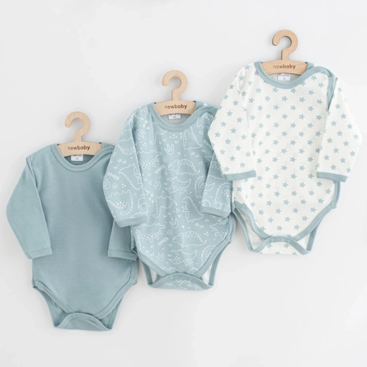 Body entero para bebé con cierre completo NEW BABY Classic II, niña, 3 uds., menta, talla 56 (0–3 meses)