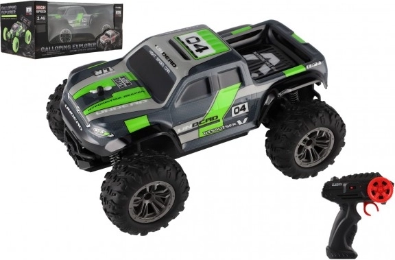 Pick up todoterreno RC gris-verde con control remoto