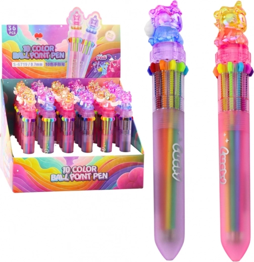 Bolígrafo automático multicolor Unicorn para niños 10 en 1